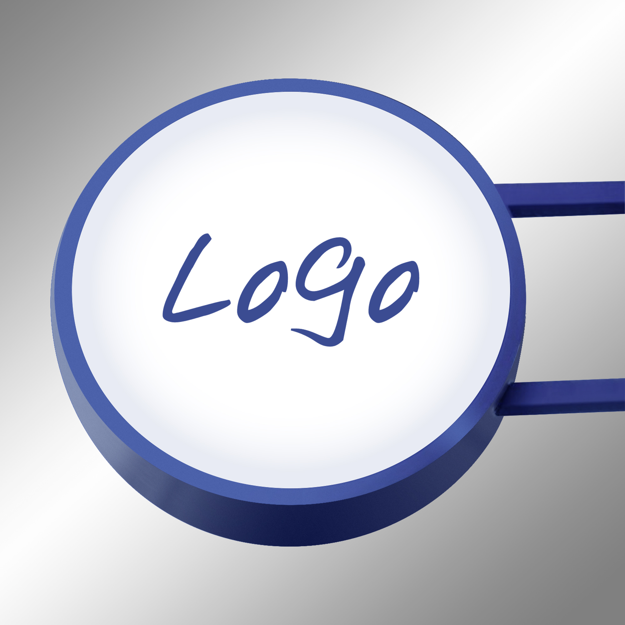 CAISSON-ROND-RODDESIGNER panneau drapeau rond pour façade